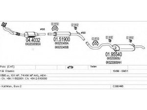 MTS C380446001634 išmetimo sistema 
 Išmetimo sistema -> Išmetimo sistema, visa