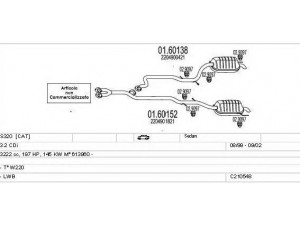 MTS C210548009016 išmetimo sistema 
 Išmetimo sistema -> Išmetimo sistema, visa