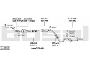 BOSAL 090.950.07 išmetimo sistema 
 Išmetimo sistema -> Išmetimo sistema, visa
