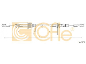 COFLE 10.6852 trosas, stovėjimo stabdys 
 Stabdžių sistema -> Valdymo svirtys/trosai
3640200QAA, 4403487, 4418463, 4500250