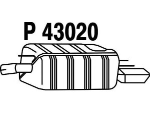 FENNO P43020 galinis duslintuvas 
 Išmetimo sistema -> Duslintuvas
5852938, 852967