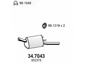 ASSO 34.7043 galinis duslintuvas 
 Išmetimo sistema -> Duslintuvas
852378, 852379