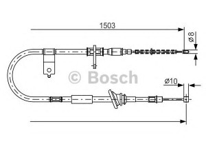 BOSCH 1 987 482 164 trosas, stovėjimo stabdys 
 Stabdžių sistema -> Valdymo svirtys/trosai
59760 22000