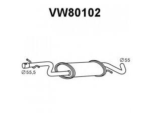 VENEPORTE VW80102 priekinis duslintuvas 
 Išmetimo sistema -> Duslintuvas
1K0253209N