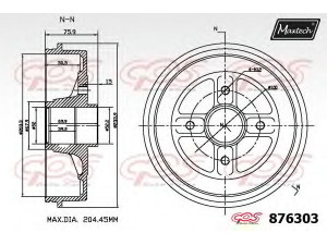 MAXTECH 876303.0000 stabdžių būgnas 
 Stabdžių sistema -> Būgninis stabdys -> Stabdžių būgnas
77 00 428 821, 77 00 818 346, 77 00 827 866
