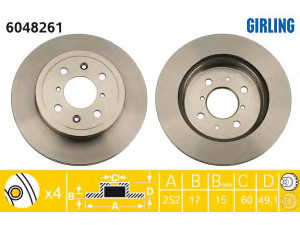 GIRLING 6048261 stabdžių diskas
5531186G02, 5531186G02