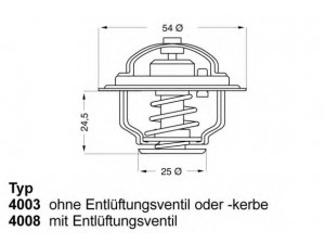 WAHLER 4008.79D termostatas, aušinimo skystis 
 Aušinimo sistema -> Termostatas/tarpiklis -> Thermostat
104 9195 092, 6071 3535, 475 0024