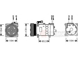 VAN WEZEL 0200K156 kompresorius, oro kondicionierius 
 Oro kondicionavimas -> Kompresorius/dalys
JPB100760, JRB100310SLP