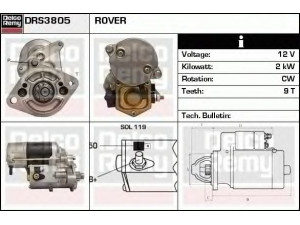DELCO REMY DRS3805 starteris 
 Elektros įranga -> Starterio sistema -> Starteris
NAD101140, NAD101140E, NAD101500