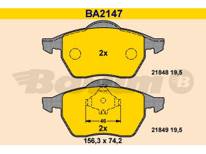 BARUM BA2147 stabdžių trinkelių rinkinys, diskinis stabdys 
 Techninės priežiūros dalys -> Papildomas remontas
1001095, 1027703, 1031843, 7M0 698 151