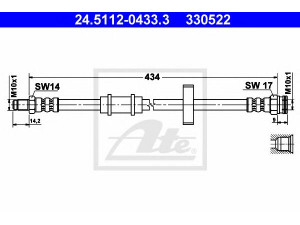 ATE 24.5112-0433.3 stabdžių žarnelė 
 Stabdžių sistema -> Stabdžių žarnelės
5985827