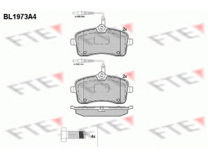 FTE BL1973A4 stabdžių trinkelių rinkinys, diskinis stabdys 
 Techninės priežiūros dalys -> Papildomas remontas
425277, 425335, 425347, 425422