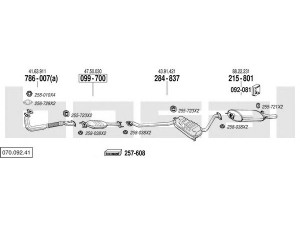 BOSAL 070.092.41 išmetimo sistema 
 Išmetimo sistema -> Išmetimo sistema, visa