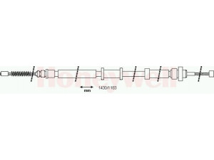 BENDIX 433058B trosas, stovėjimo stabdys 
 Stabdžių sistema -> Valdymo svirtys/trosai
51708685