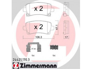 ZIMMERMANN 24421.170.3 stabdžių trinkelių rinkinys, diskinis stabdys 
 Techninės priežiūros dalys -> Papildomas remontas
13237766, 13338368, 13343451, 1605104