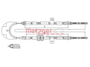 METZGER 11.5444 trosas, stovėjimo stabdys 
 Stabdžių sistema -> Valdymo svirtys/trosai
6920299, 7127225, 7127226