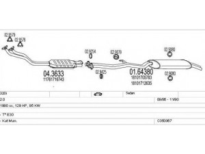 MTS C050067000768 išmetimo sistema 
 Išmetimo sistema -> Išmetimo sistema, visa