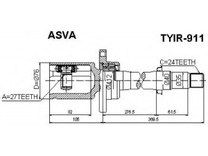 ASVA TYIR-911 jungčių komplektas, kardaninis velenas 
 Ratų pavara -> Sujungimai/komplektas
43030-44020, 43030-44021
