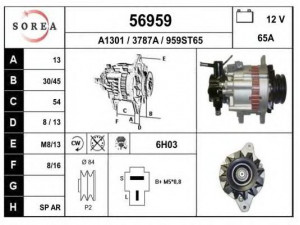 EAI 56959 kintamosios srovės generatorius 
 Elektros įranga -> Kint. sr. generatorius/dalys -> Kintamosios srovės generatorius
3730042502