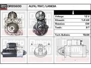 DELCO REMY DRS5600 starteris 
 Elektros įranga -> Starterio sistema -> Starteris
195100503000, 60512847, 605128470