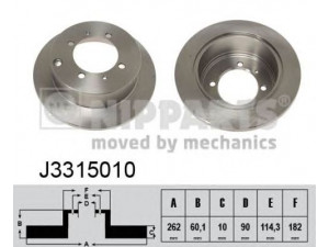 NIPPARTS J3315010 stabdžių diskas 
 Stabdžių sistema -> Diskinis stabdys -> Stabdžių diskas
MB668083, MB699964, 58411-M2050