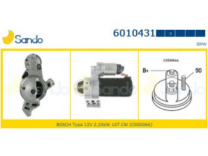 SANDO 6010431.1 starteris 
 Elektros įranga -> Starterio sistema -> Starteris
12417801203, 12417802508, 12417804138