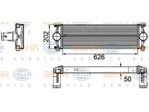 HELLA 8ML 376 756-121 tarpinis suslėgto oro aušintuvas, kompresorius 
 Variklis -> Oro tiekimas -> Įkrovos agregatas (turbo/superįkrova) -> Tarpinis suslėgto oro aušintuvas
50 01 875 210, 74 20 866 948