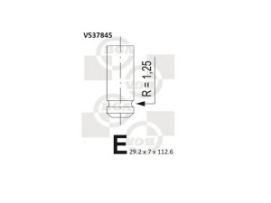 BGA V537845 išleidimo vožtuvas 
 Variklis -> Variklio uždegimo laiko reguliavimo kontrolė -> Vožtuvų eilė -> Vožtuvai/dalys
97531044, 97533264, 949.59, 94959