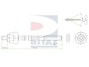 DITAS A2-5537 vidinė skersinė vairo trauklė 
 Vairavimas -> Vairo mechanizmo sujungimai
53010-SR3-010, 53010-ST0-000