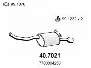 ASSO 40.7021 galinis duslintuvas 
 Išmetimo sistema -> Duslintuvas
7700804250