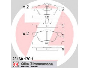 ZIMMERMANN 23160.170.1 stabdžių trinkelių rinkinys, diskinis stabdys 
 Techninės priežiūros dalys -> Papildomas remontas
410609F525