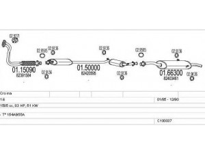 MTS C100037012745 išmetimo sistema 
 Išmetimo sistema -> Išmetimo sistema, visa