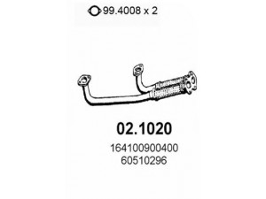 ASSO 02.1020 išleidimo kolektorius 
 Išmetimo sistema -> Išmetimo vamzdžiai
164100900400, 60510296, 60510807