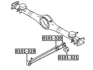 ASVA 0101-320 valdymo svirties/išilginių svirčių įvorė 
 Ašies montavimas/vairavimo mechanizmas/ratai -> Valdymo svirtis/pasukamosios svirties sujungimas -> Montavimas/sutvirtinimas
48710-97402-000, 48725-97202, 48727-97401