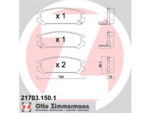 ZIMMERMANN 21703.150.1 stabdžių trinkelių rinkinys, diskinis stabdys 
 Techninės priežiūros dalys -> Papildomas remontas
26296AA060, 26296AA061, 26296AA062