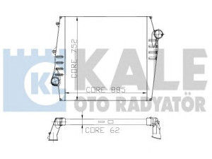 KALE OTO RADYATÖR 135400 tarpinis suslėgto oro aušintuvas, kompresorius 
 Variklis -> Oro tiekimas -> Įkrovos agregatas (turbo/superįkrova) -> Tarpinis suslėgto oro aušintuvas
1 665 242, 1665242, 1676631, 2 223 531 4