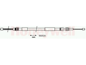 BENDIX 431027B trosas, stovėjimo stabdys 
 Stabdžių sistema -> Valdymo svirtys/trosai
483226