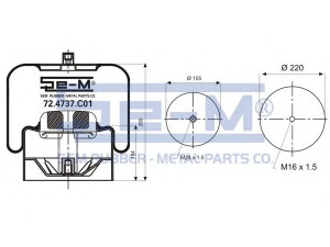 SEM LASTIK 72.4737.C01 dėklas, pneumatinė pakaba
946 320 03 21