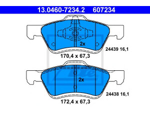 ATE 13.0460-7234.2 stabdžių trinkelių rinkinys, diskinis stabdys 
 Techninės priežiūros dalys -> Papildomas remontas
4641690, 4778223, 4780654, 6L8Z-2001-A