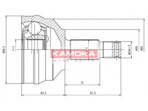 KAMOKA 6698 jungčių komplektas, kardaninis velenas 
 Ratų pavara -> Sujungimai/komplektas
9617408188, 9617408288, 9626084088