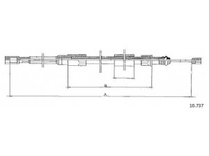 CABOR 10.737 trosas, stovėjimo stabdys 
 Stabdžių sistema -> Valdymo svirtys/trosai
291609701B, 291609701D
