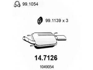 ASSO 14.7126 galinis duslintuvas 
 Išmetimo sistema -> Duslintuvas
1049054, 1121177, 1205943, 1486340