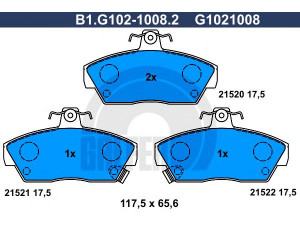 GALFER B1.G102-1008.2 stabdžių trinkelių rinkinys, diskinis stabdys 
 Techninės priežiūros dalys -> Papildomas remontas
GBP90314