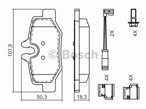 BOSCH 0 986 494 603 stabdžių trinkelių rinkinys, diskinis stabdys 
 Techninės priežiūros dalys -> Papildomas remontas
000 421 62 10, 001 421 10 10, A 000 421 62 10