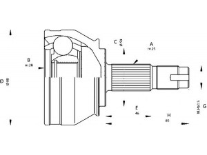 OPEN PARTS CVJ5687.10 jungčių komplektas, kardaninis velenas 
 Ratų pavara -> Sujungimai/komplektas
46307246, 60815021, 46307246, 46307246