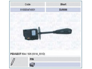 MAGNETI MARELLI 510033474501 vairo kolonėlės jungiklis 
 Vidaus įranga -> Rankinės/kojinės svirties sistema
624099