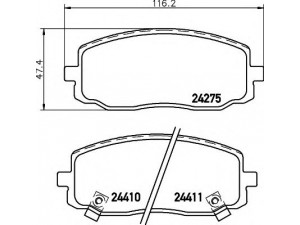 HELLA 8DB 355 006-571 stabdžių trinkelių rinkinys, diskinis stabdys 
 Techninės priežiūros dalys -> Papildomas remontas
581010XA01, 581010XA10, 5810107A10