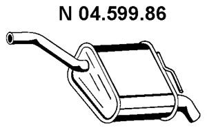 EBERSPÄCHER 04.599.86 galinis duslintuvas 
 Išmetimo sistema -> Duslintuvas
1 133 516, 1 308 625, 1 336 970