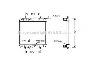 AVA QUALITY COOLING PE2224 radiatorius, variklio aušinimas 
 Aušinimo sistema -> Radiatorius/alyvos aušintuvas -> Radiatorius/dalys
133099, 96370396