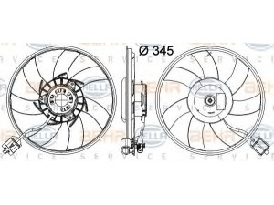 HELLA 8EW 351 041-481 ventiliatorius, radiatoriaus 
 Aušinimo sistema -> Oro aušinimas
13 24 1734, 13 30 0195, 13 41 007